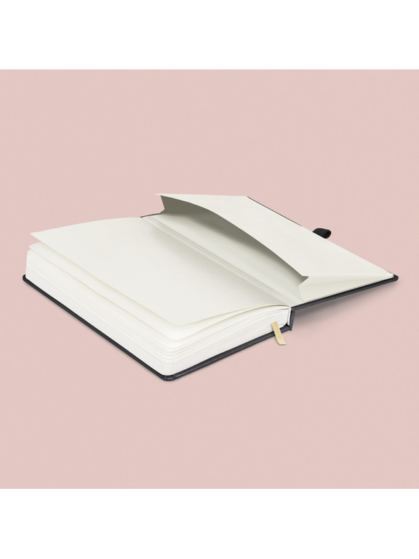 NOTIQUE NOTIQUE Notes Balacron, čierny, lemovaný, 15 x 21 cm