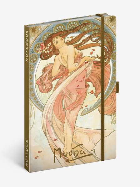 NOTIQUE NOTIQUE Poznámky Alfons Mucha - Tanec, linajkované, 13 x 21 cm