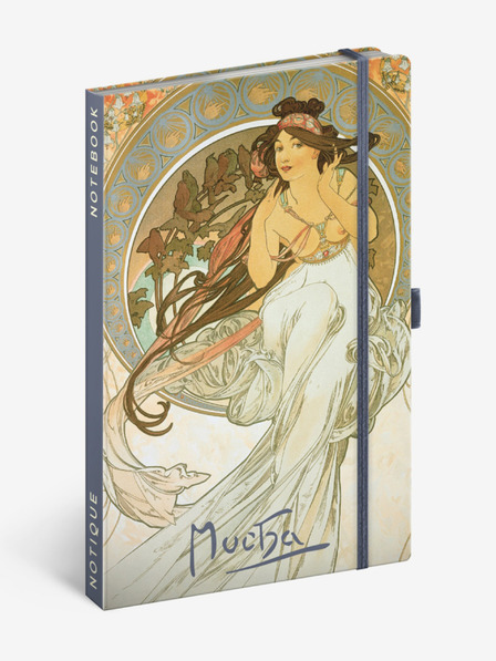 NOTIQUE NOTIQUE Poznámky Alfons Mucha - Hudba, linajkované, 13 x 21 cm