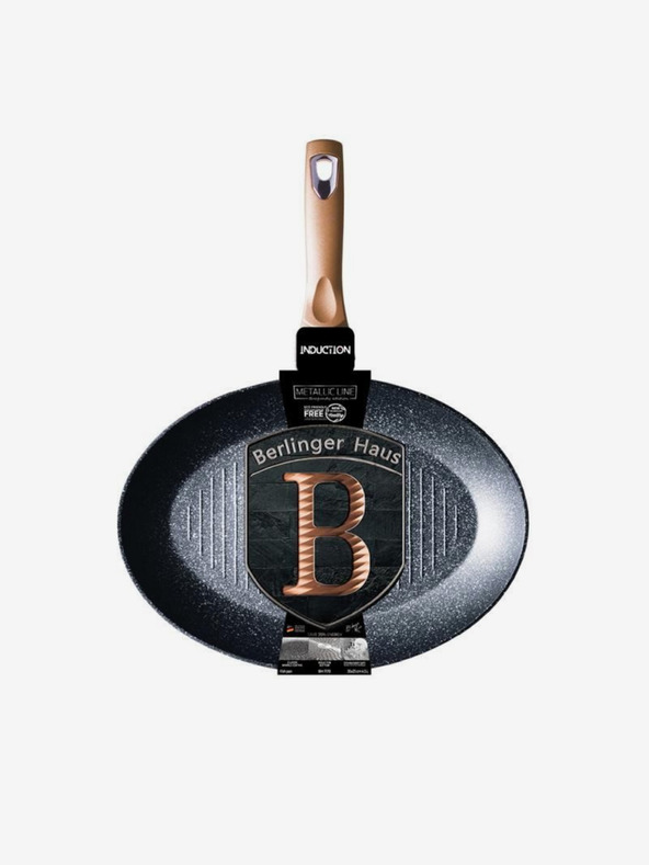 Berlingerhaus Panvica na ryby a steaky s mramorovým povrchom 35 cm Rosegold Metallic Line BERLINGERHAUS