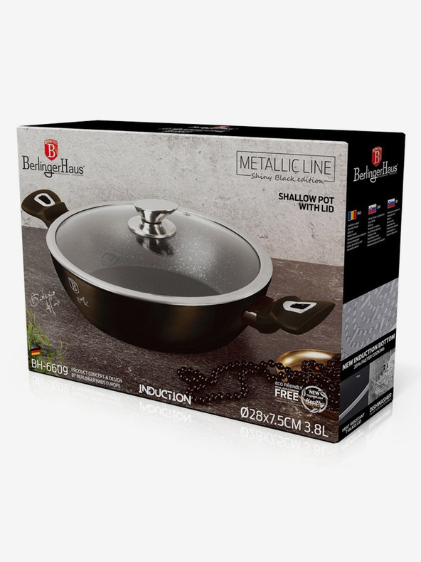 Berlingerhaus Hlboká panvica s pokrievkou 28 cm Shiny Black Collection BERLINGERHAUS