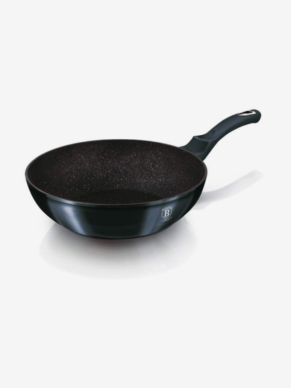 Berlingerhaus Wok panvica s mramorovým povrchom 30 cm BERLINGERHAUS Metallic Line Aquamarine Edition