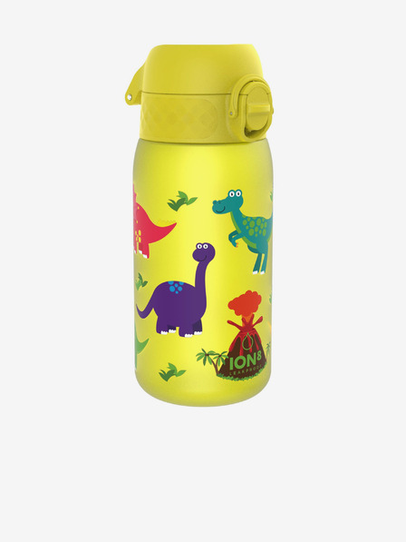 ION8 Žltá vzorovaná fľaša Ion8 Leak Proof Dinosaur (350 ml)