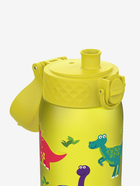 ION8 Žltá vzorovaná fľaša Ion8 Leak Proof Dinosaur (350 ml)