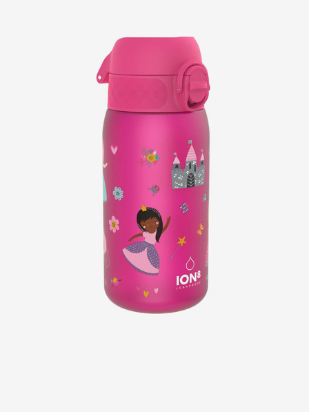 ION8 Ružová dievčenská vzorovaná fľaša Ion8 Leak Proof Princess 350 ml