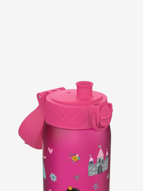ION8 Ružová dievčenská vzorovaná fľaša Ion8 Leak Proof Princess 350 ml