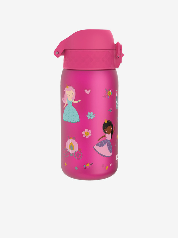 ION8 Ružová dievčenská vzorovaná fľaša Ion8 Leak Proof Princess 350 ml