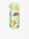 ION8 Svetlo zelená vzorovaná nerezová fľaša Ion8 Leak Proof Dinosaurs (400 ml)