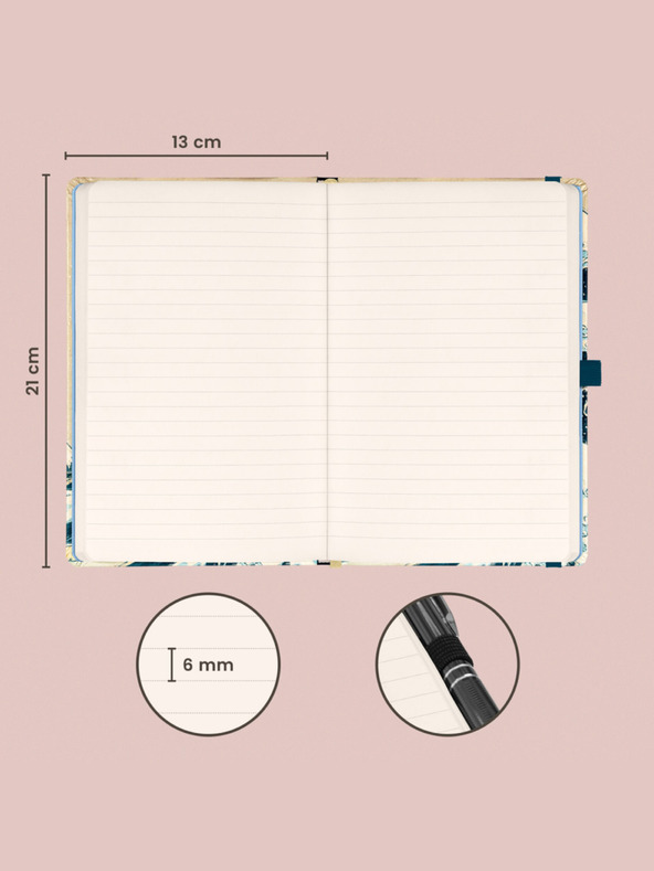 NOTIQUE NOTIQUE Poznámky Katsushika Hokusai, linajkované, 13 x 21 cm