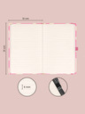 NOTIQUE NOTIQUE Notes Ružová, linajkovaná, 13 x 21 cm