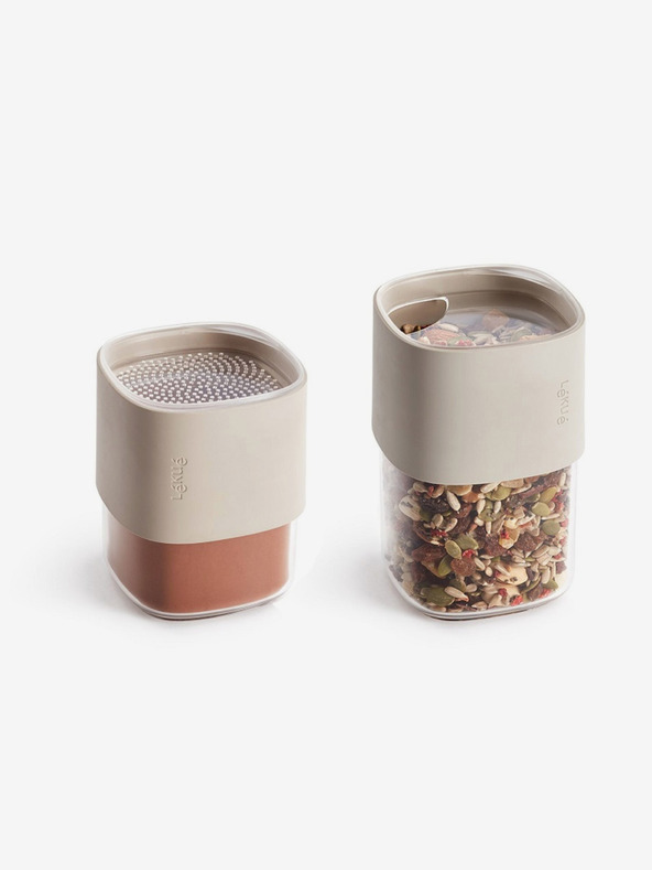 Lékué Súprava troch nádob na skladovanie suchých potravín vo svetlosivej farbe Lékué Flip Storage Set