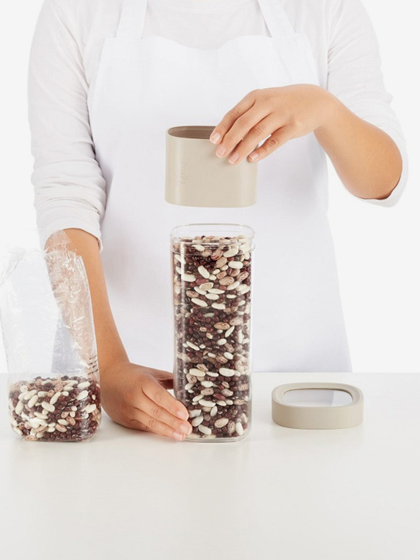 Lékué Súprava troch nádob na skladovanie suchých potravín vo svetlosivej farbe Lékué Flip Storage Set