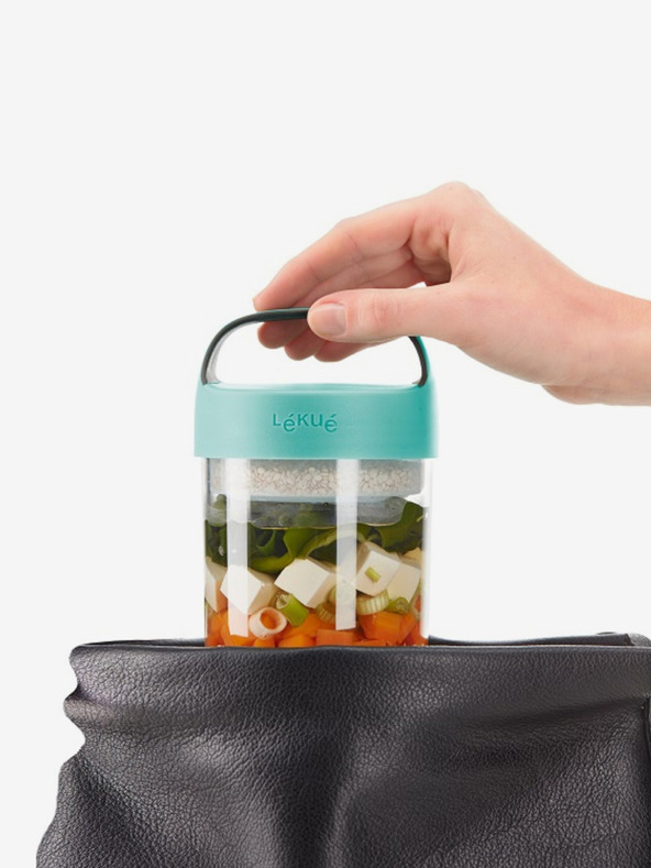 Lékué Tyrkysový box na desiatu Lékué Jar To Go (400 ml)