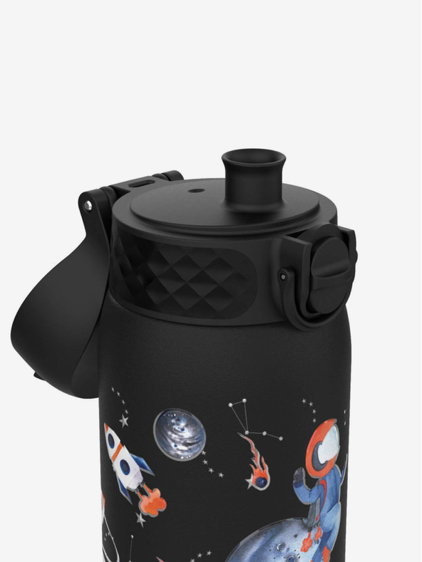 ION8 Čierna vzorkovaná nerezová fľaša Ion8 Leak Proof Space (400 ml)