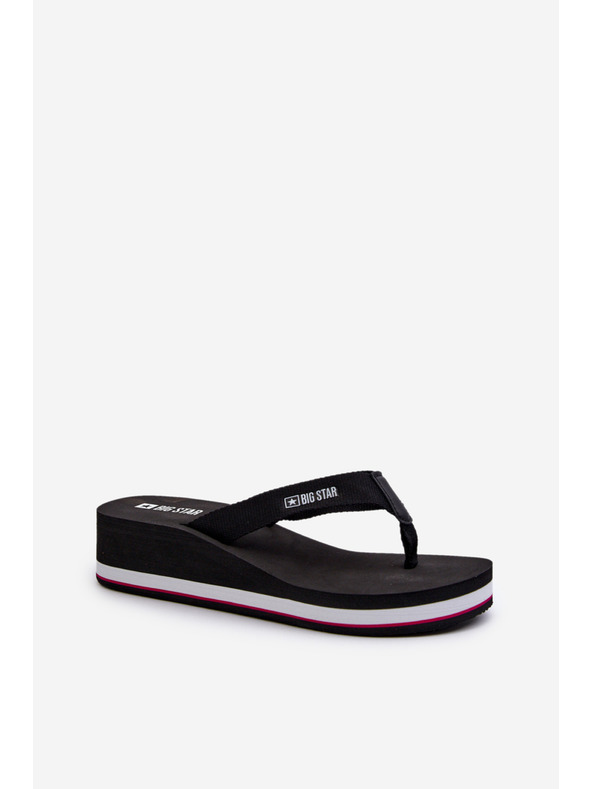 BIG STAR SHOES Dámske žabky na platforme Big Star Black Veľkosť: