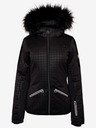 Dare 2B Čierna dámska vzorkovaná lyžiarska bunda s kapucňou a umelou kožušinou Dare 2B Prestige