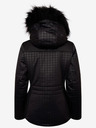 Dare 2B Čierna dámska vzorkovaná lyžiarska bunda s kapucňou a umelou kožušinou Dare 2B Prestige