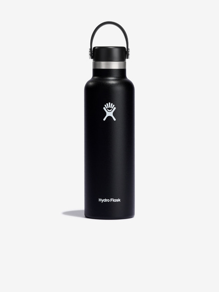 Hydro Flask Čierna nerezová fľaša Hydro Flask Standard Mouth Flex Cap (621 ml)
