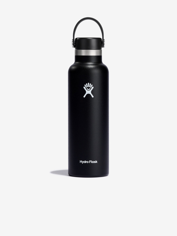 Hydro Flask Čierna nerezová fľaša Hydro Flask Standard Mouth Flex Cap (621 ml)