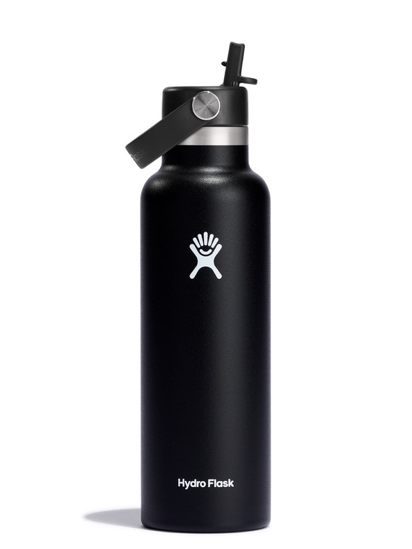 Hydro Flask Termofľaša Hydro Flask z nehrdzavejúcej ocele so štandardným hrdlom a uzáverom so slamkou 21 oz (621 ml) čierna