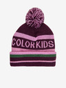 Color Kids Ružová a fialová dievčenská zimná čiapka s bambulou Color Kids