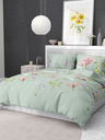 Kvalitex Francúzske bavlnené prestieradlo DELUX 200x200, 70x90cm BOTANICA zelená