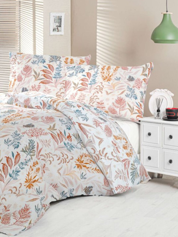 Kvalitex Saténové francúzske posteľné obliečky Luxury Collection 1+2, 200x200, 70x90cm Coral garden Kvalitex