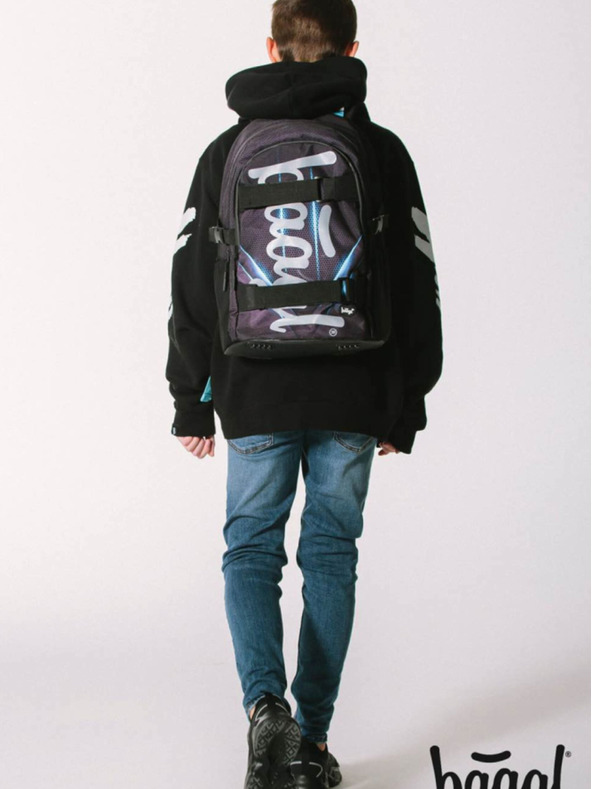 BAAGL  Čierny 3 set skate bluelight: batoh, penál, taška Baagl