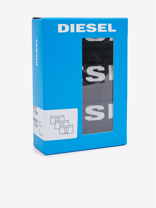 Diesel Sada troch pánských boxeriek v čiernej farbe Diesel