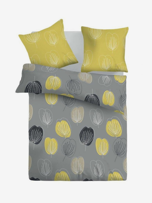 Kvalitex Francúzska bavlnená posteľná bielizeň DELUX 240x200, 70x90cm GRACE sivá