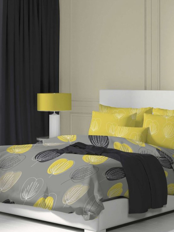 Kvalitex Francúzska bavlnená posteľná bielizeň DELUX 240x200, 70x90cm GRACE sivá