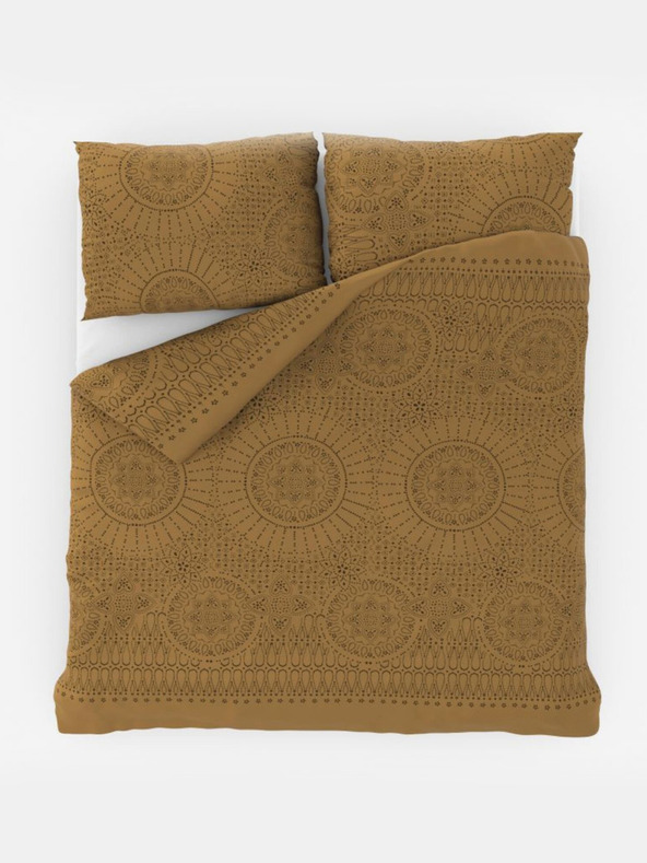 Kvalitex Francúzska bavlnená posteľná bielizeň DELUX 200x200, 70x90cm MERIT zlatá