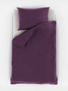 Kvalitex Posteľná saténová bielizeň s pruhom 140x200, 70x90cm Fialová