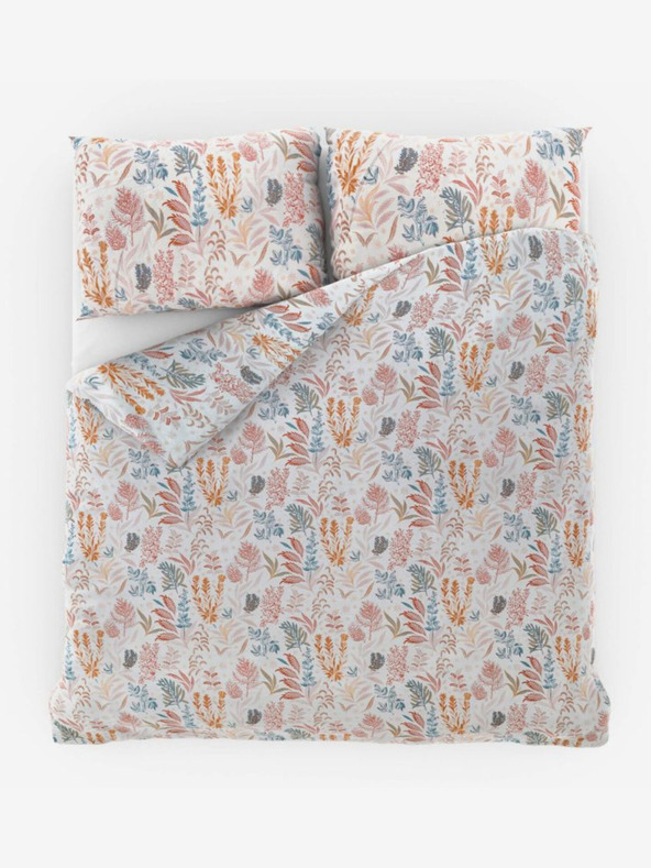 Kvalitex Saténové francúzske posteľné obliečky Luxury Collection 1+2, 240x200, 70x90cm Coral garden Kvalitex