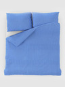 Kvalitex Francúzske krepové posteľné obliečky 220x200, 70x90cm modré Kvalitex