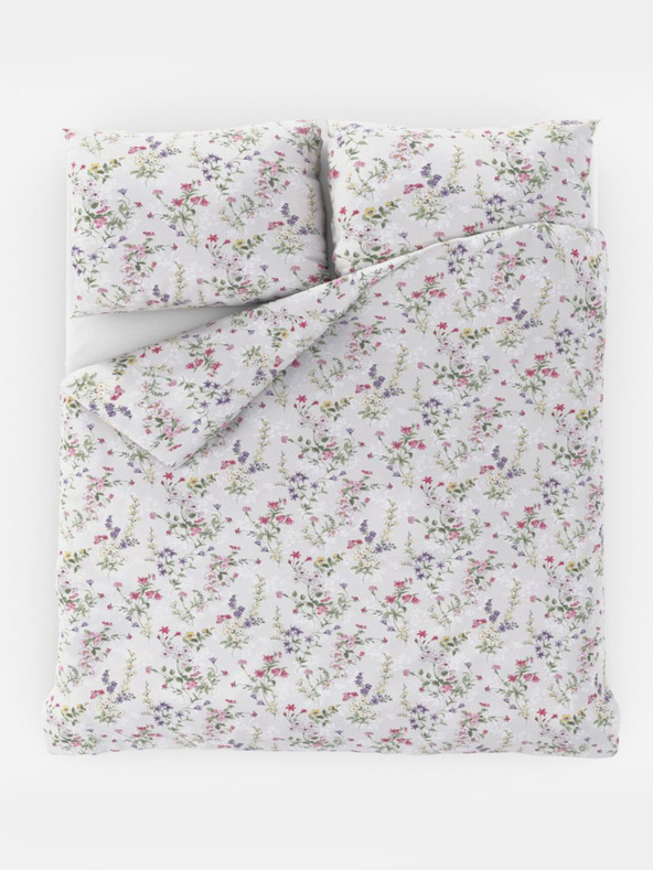 Kvalitex Francúzska bavlnená posteľná bielizeň PROVENCE COLLECTION 200x200, 70x90cm FLORENCE sivá