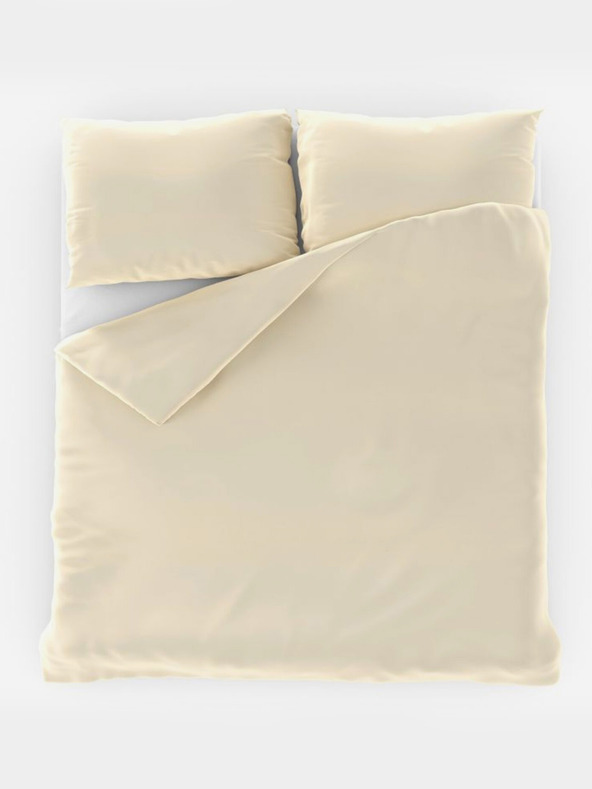 Kvalitex Saténové predĺžené posteľné obliečky LUXURY COLLECTION 140x220, 70x90cm smotanové