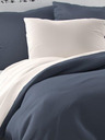 Kvalitex Saténové francúzske posteľné obliečky LUXURY COLLECTION 1+2, 220x200, 70x90cm tmavosivé / biele
