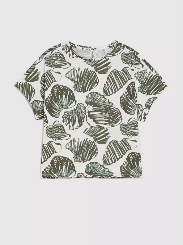 Moodo Zelená blúzka s tropickou potlačou Moodo