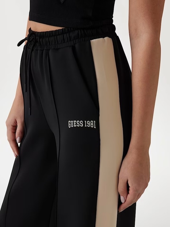 Guess Jeans Dámske čierne rovné jogger nohavice Guess jeans