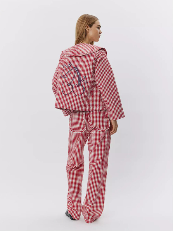 Sofie Schnoor White-red checked women's pants Sofie Schnoor