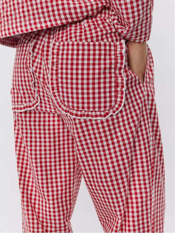 Sofie Schnoor White-red checked women's pants Sofie Schnoor