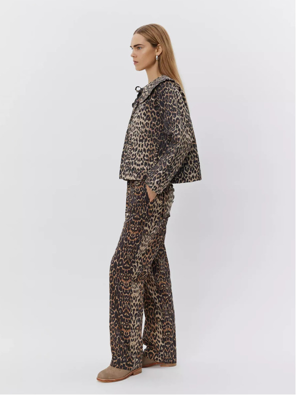 Sofie Schnoor Béžovo-hnedé dámske nohavice s leopardím vzorom Sofie Schnoor