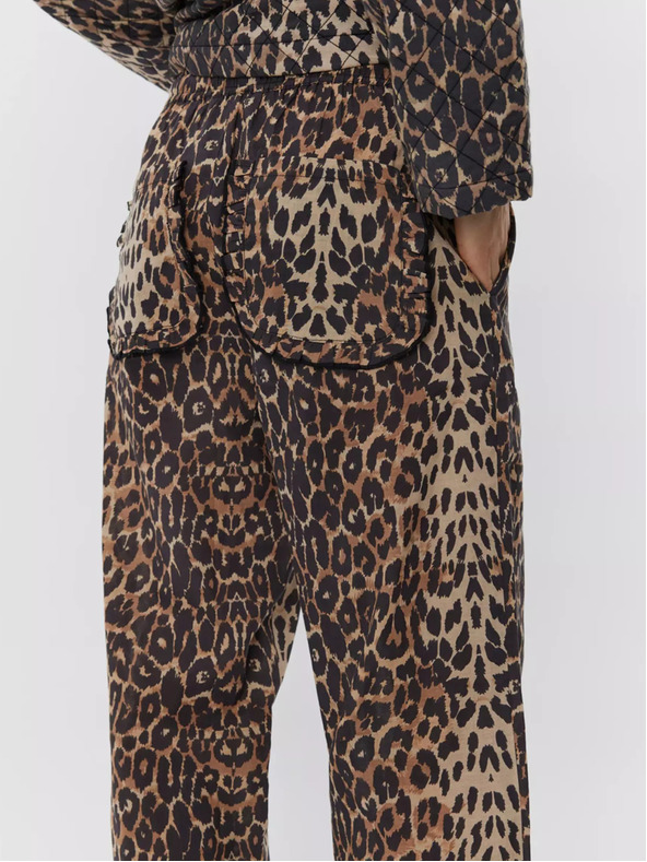 Sofie Schnoor Béžovo-hnedé dámske nohavice s leopardím vzorom Sofie Schnoor