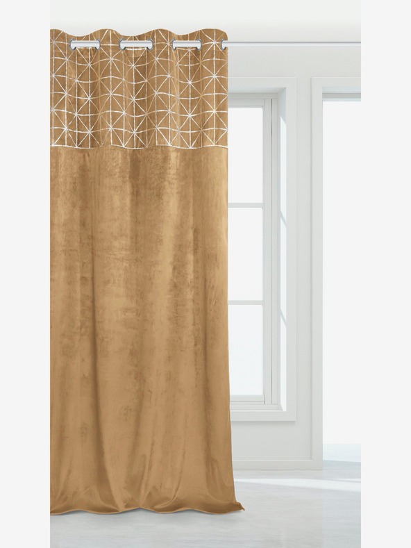 Edoti Zamatová záclona lesklá - Horčicová EDOTI