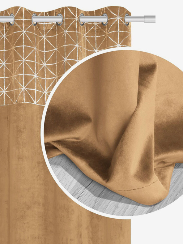 Edoti Zamatová záclona lesklá - Horčicová EDOTI