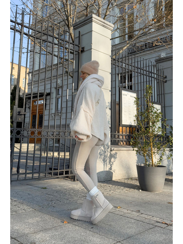 BIG STAR SHOES Dámske snehové topánky na vysokej platforme Big Star Light Beige