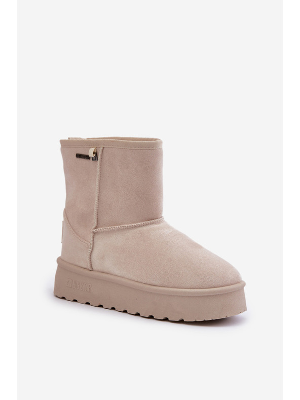 BIG STAR SHOES Dámske snehové topánky na vysokej platforme Big Star Light Beige