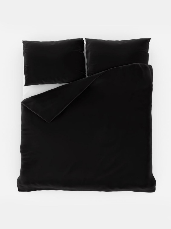 Kvalitex Saténové predĺžené posteľné obliečky LUXURY COLLECTION 140x220, 70x90cm čierne