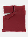 Kvalitex Saténová predĺžená posteľná bielizeň s prúžkom 140x220, 70x90cm ČERVENÁ